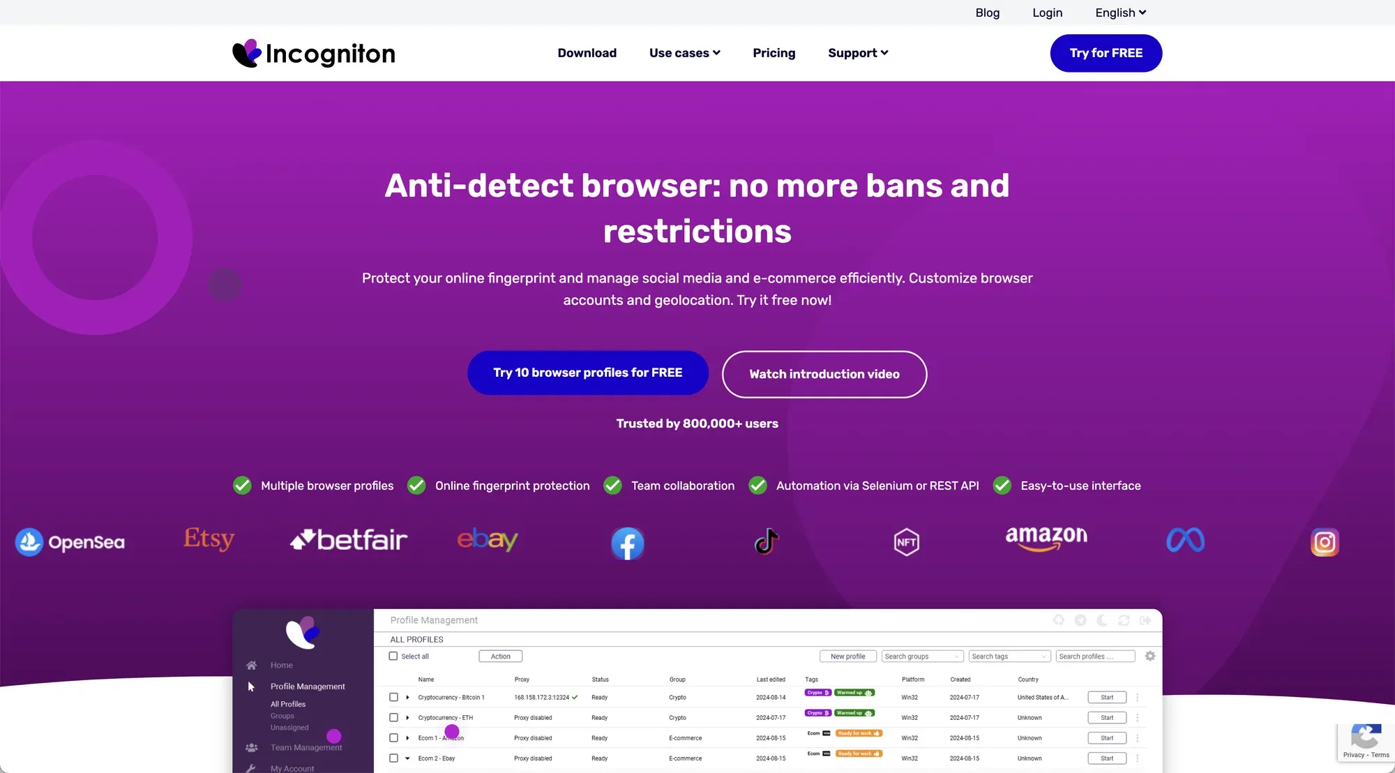 Incogniton – Легкий и удобный браузер, предотвращающий обнаружение.
